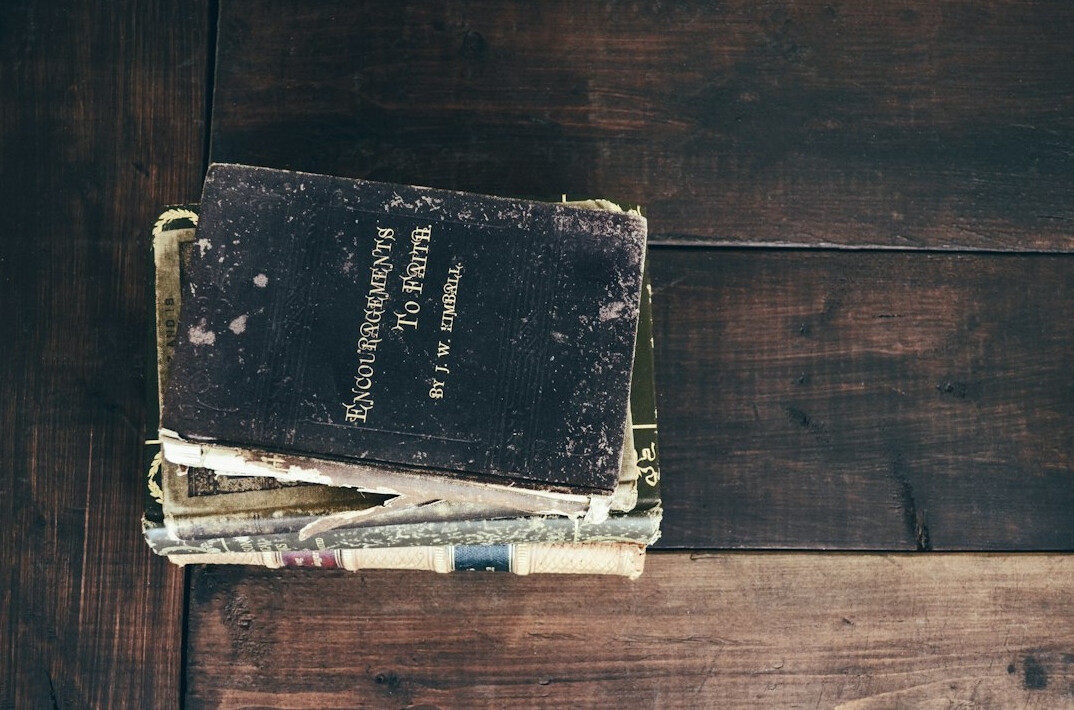 old mystery book on table